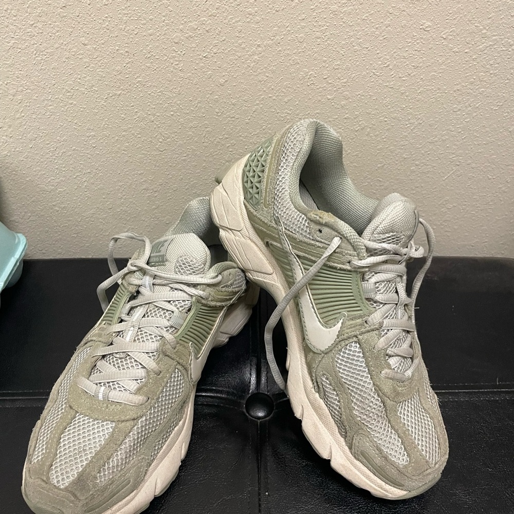 Green and White Sneakers